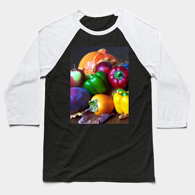 Halloween Food Baseball T-Shirt by SILVA_CAPITANA